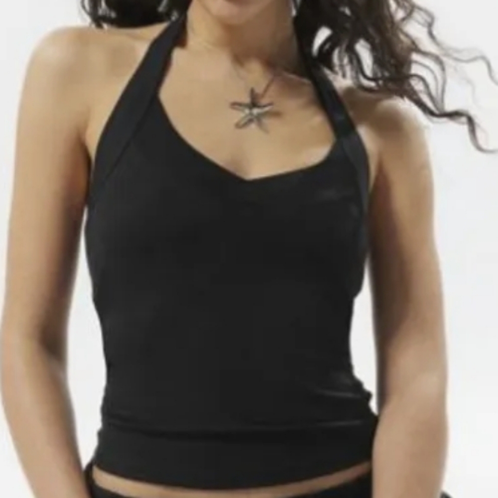 NWT. Urban Outfitters Black Halter Tank Top